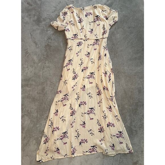 Showpo Midi Wrap Dress Women Size 6 Floral V-Neck Cottagecore Boho Summer Flowy - Picture 4 of 15